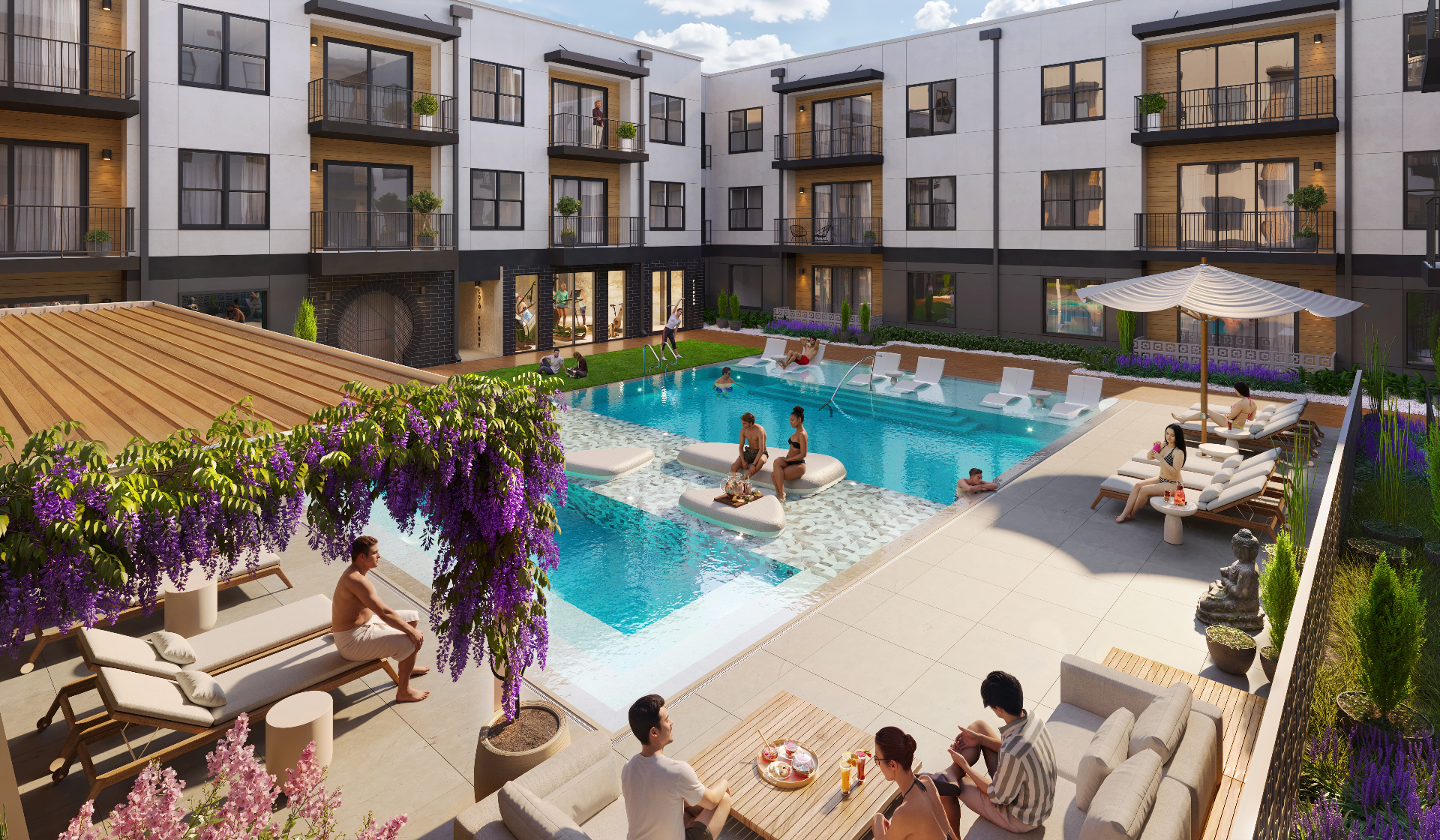 Resort Pool Courtyard — The Ander